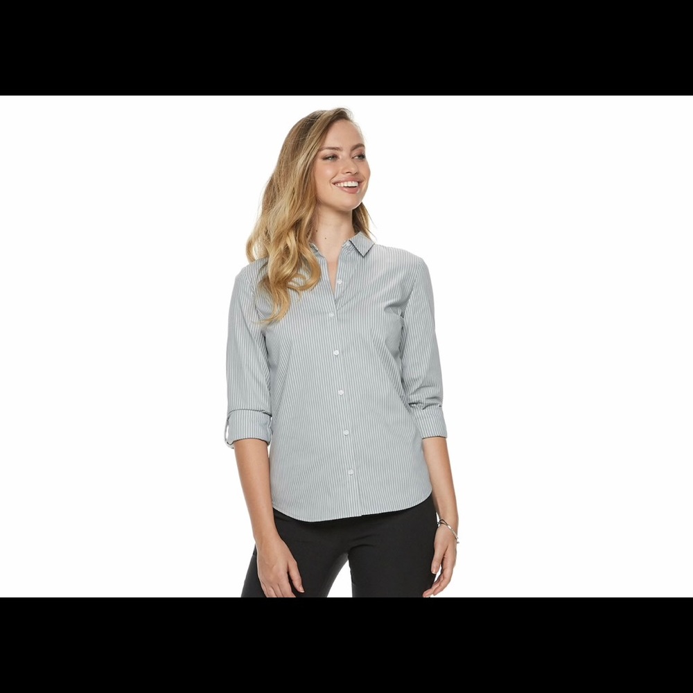 Apt. 9 Light Gray Women’s Dress Shirt- Small NWT